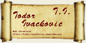Todor Ivačković vizit kartica